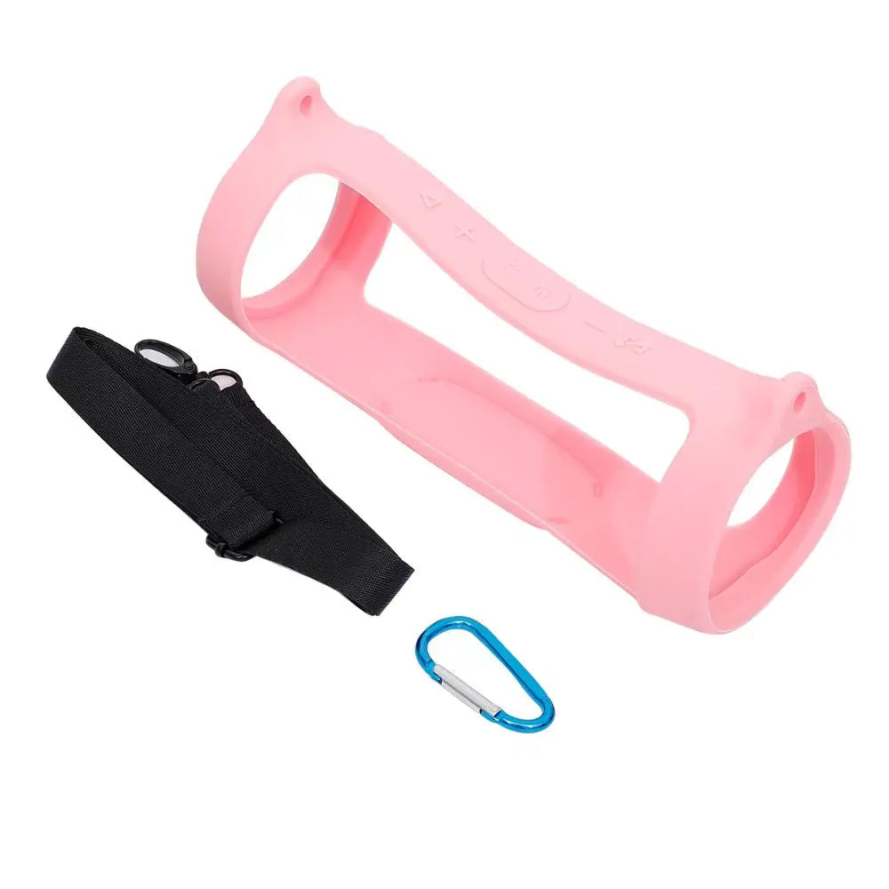 New Silicone Case Cover Skin With Strap Carabiner for JBL Charge 4 Portable Wireless Bluetooth Speaker - My Store