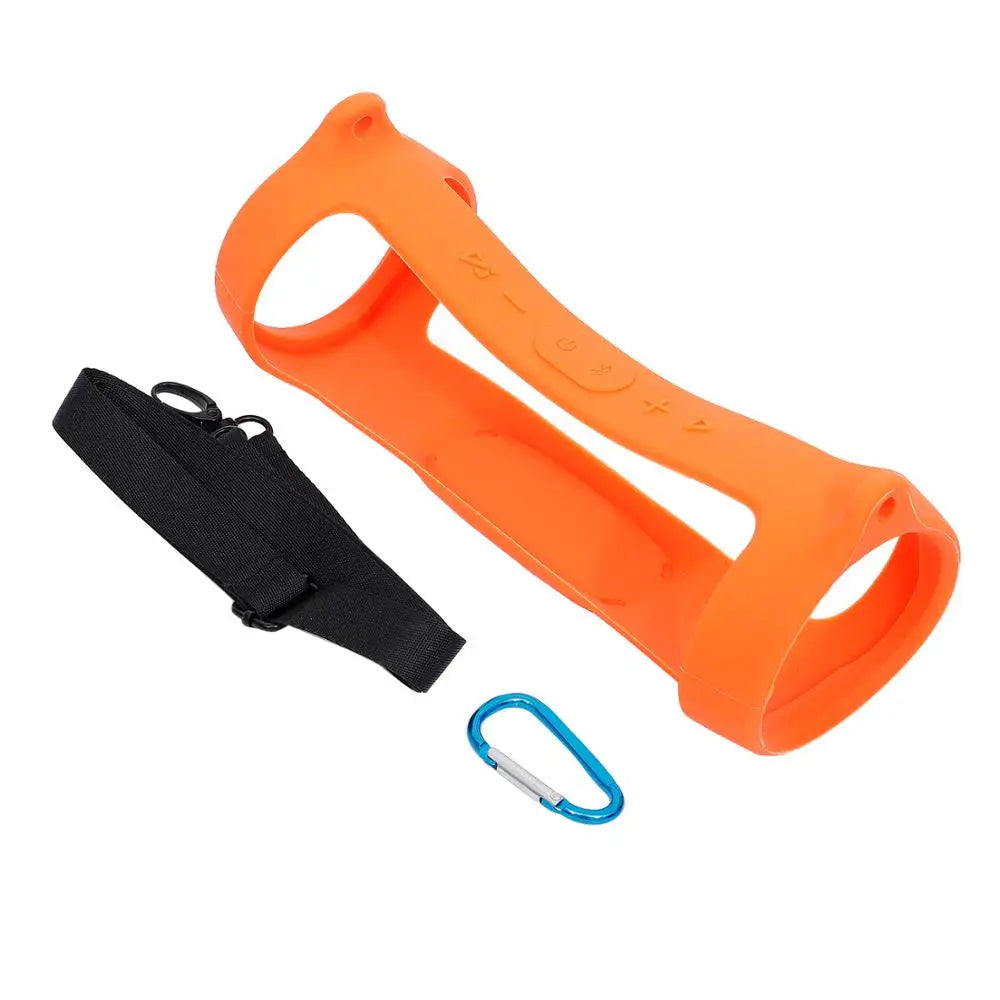 New Silicone Case Cover Skin With Strap Carabiner for JBL Charge 4 Portable Wireless Bluetooth Speaker - My Store