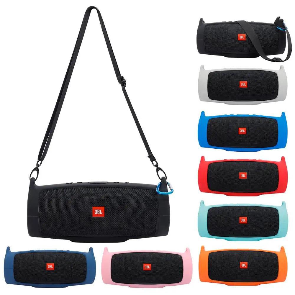 New Silicone Case Cover Skin With Strap Carabiner for JBL Charge 4 Portable Wireless Bluetooth Speaker - My Store