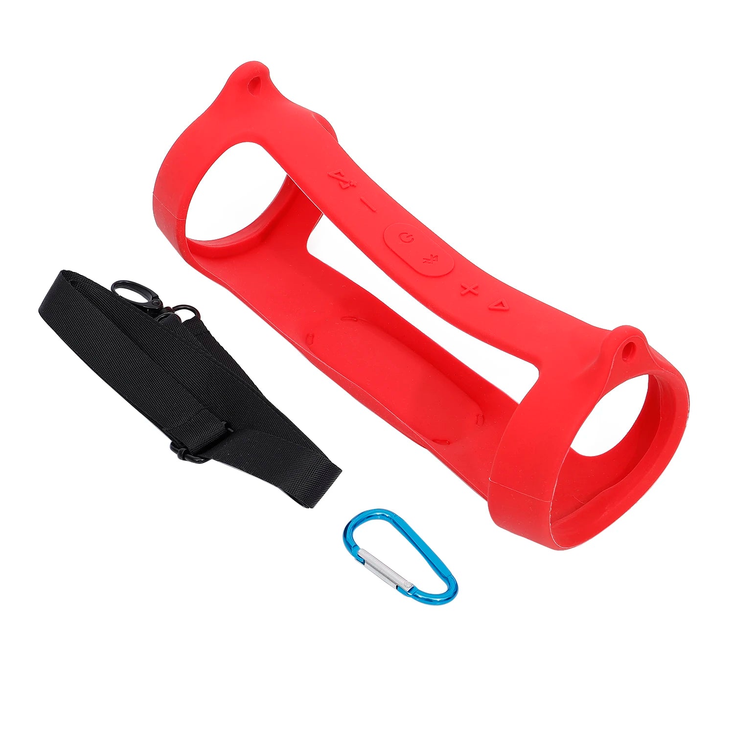 New Silicone Case Cover Skin With Strap Carabiner for JBL Charge 4 Portable Wireless Bluetooth Speaker - My Store