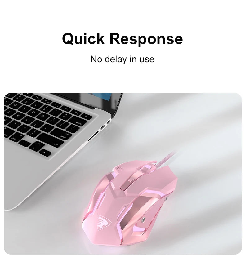 Wire Gaming Mouse Silent Mause Ergonomic 4 Keys Backlit Mini Magic Mouse For Laptop Computer PC Gamer Silent Mouse Gift For Girl - My Store