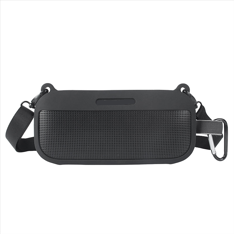 Soft Silicone Case Cover for SoundLink Flex Bluetooth Portable Speaker with Shoulder Strap and Carabiner,Black - My Store