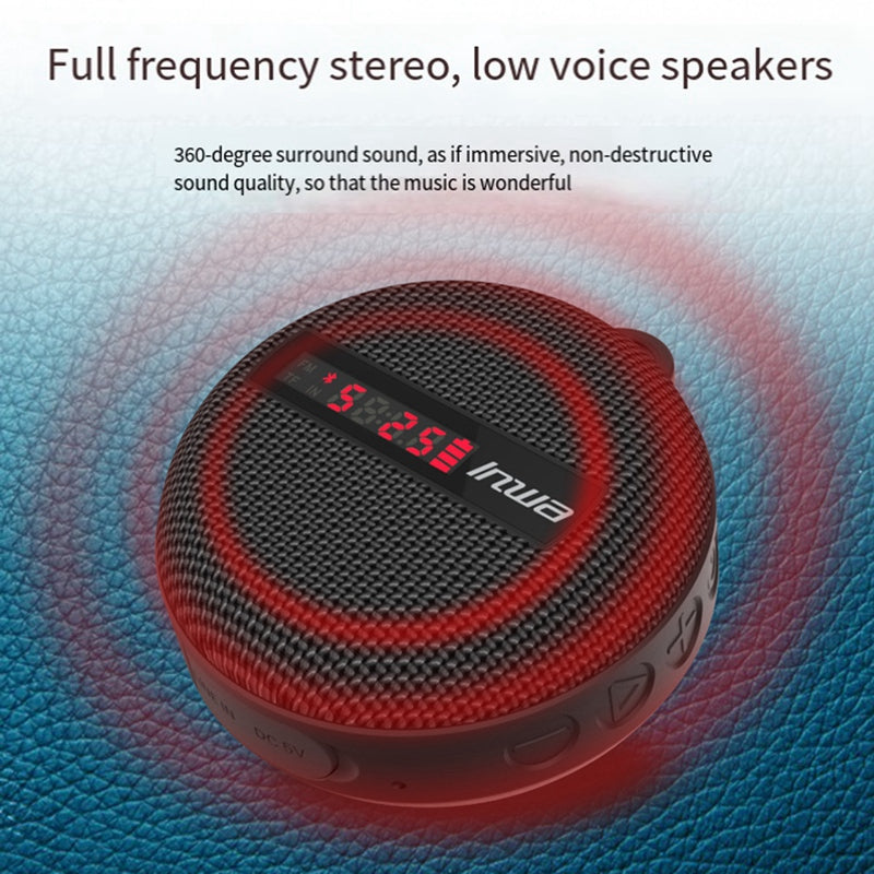 INWA Smart Bluetooth Quick Display Speaker Portable Waterproof and Dustproof Outdoor Cycling Speaker - Black - My Store