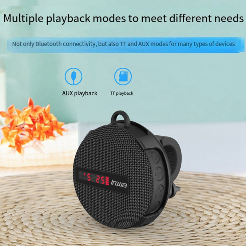 INWA Smart Bluetooth Quick Display Speaker Portable Waterproof and Dustproof Outdoor Cycling Speaker - Black - My Store