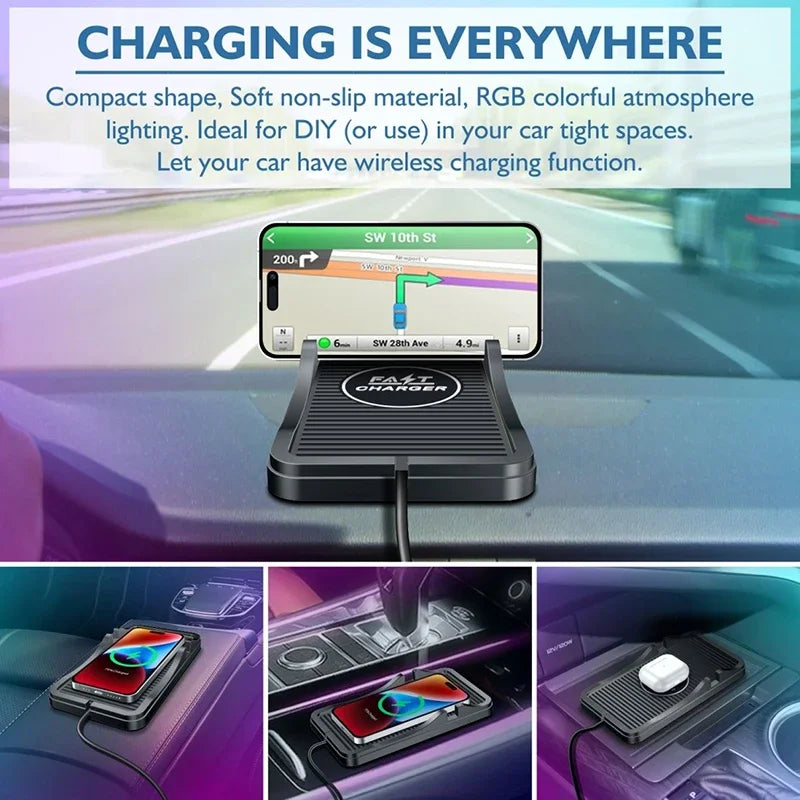 15W Car Fast Wireless For iPhone 15 Charger Pad Mat Wireless Charger Automatic Clamping Car Mount Phone Holder Car Electronics - My Store