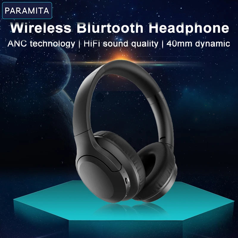 PARAMITA ANC Noise Canceling Headphones A1 Wireless Bluetooth Headphones BT5.3 400mAh Over-Ear Foldable for Sports Work Games - My Store