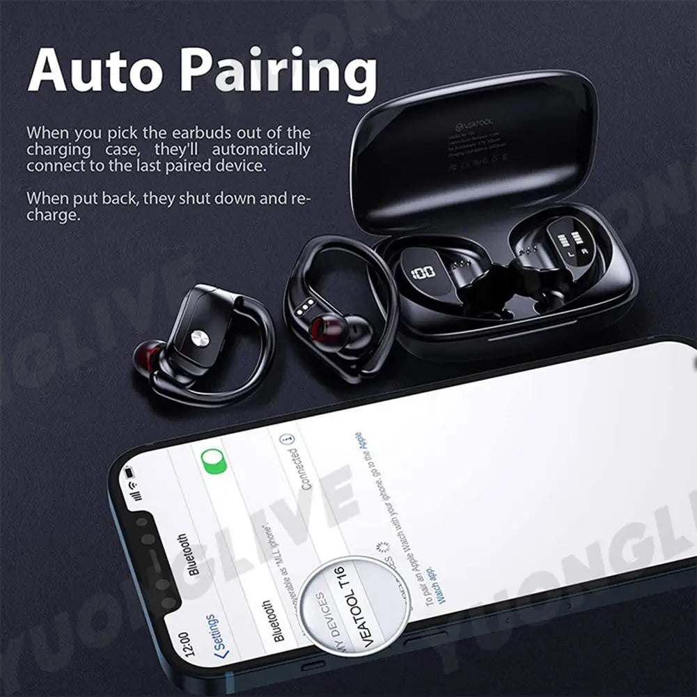 TWS Wireless Earbuds Headphones With Earhook Charging Case Earphones Clear Calls Over Earhooks Headset For Sport Running Workout - My Store