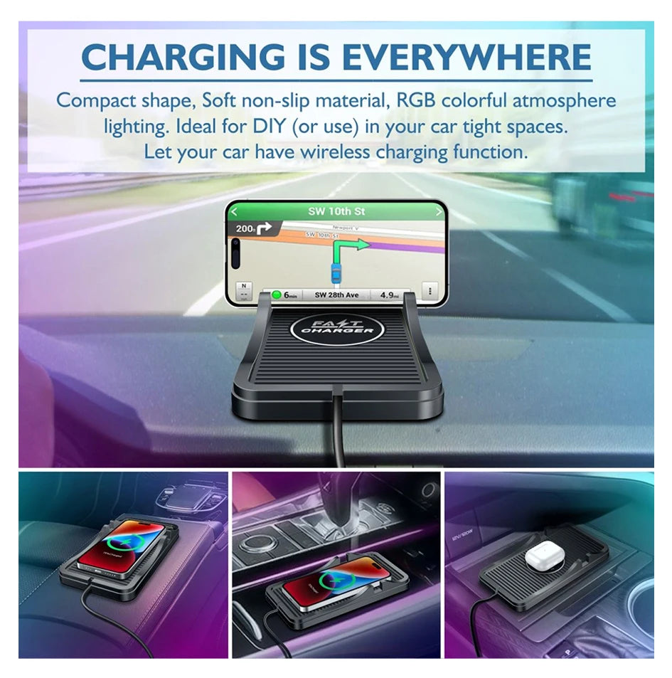 15W Car Fast Wireless For iPhone 15 Charger Pad Mat Wireless Charger Automatic Clamping Car Mount Phone Holder Car Electronics - My Store