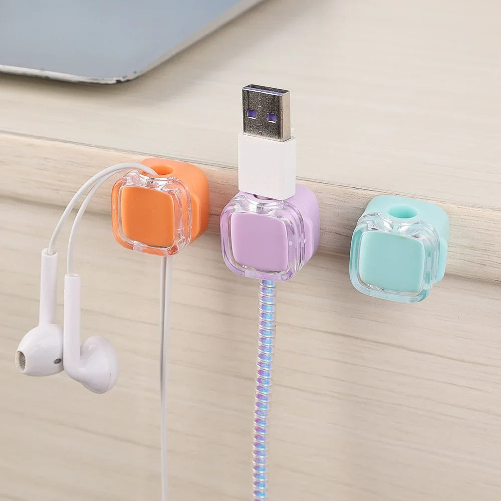 Magnetic Desk Cable Clips Wire Management Phone Charging Cable Keeper Strong Adhesive Wire Charger Holder Home Office Supplies - My Store