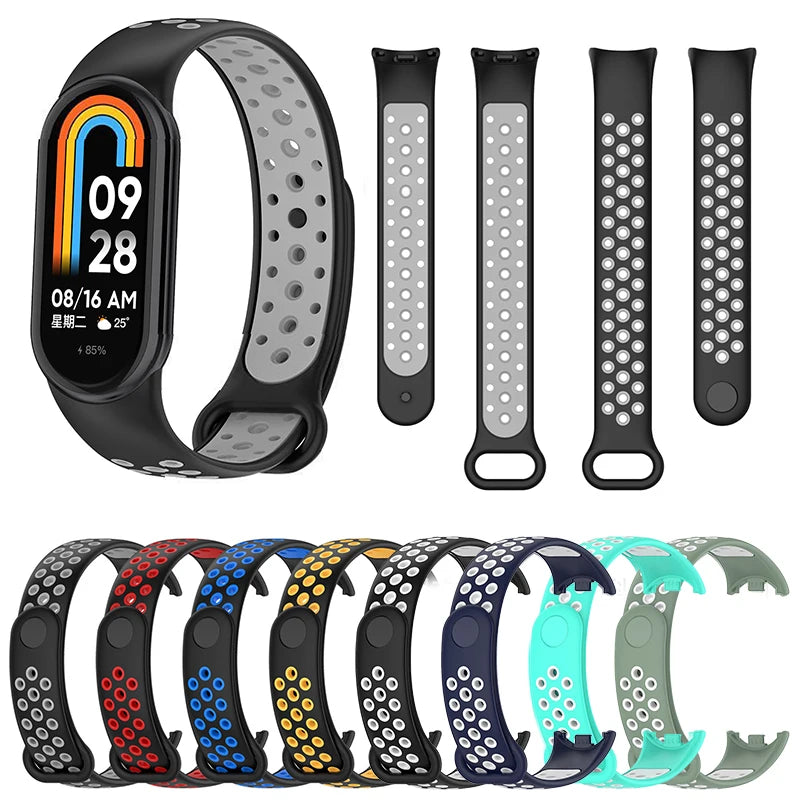 Smart Watch Simple Business Sports Wristband Two-color Breathable And Comfortable Unisex Suitable For Xiaomi Mi Band 8 - My Store