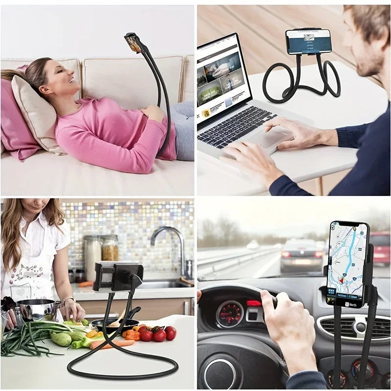 Multifunctional Bedside Lazy Neck Universal Mobile Phone Holder Extendable Neck Hanging Selfie Stick Rack Adjustable 360°Free - My Store