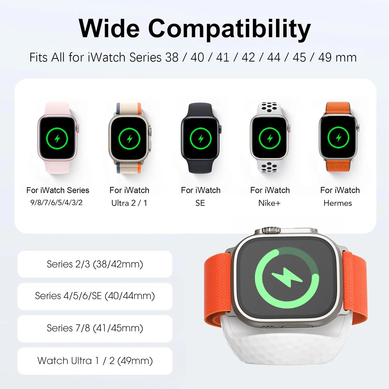 Portable Wireless Magnetic Smartwatch USB C-USB A Charger for Apple Watch Series 9 8 7 6 Watch charger for iWatch 5 4 SE Ultra - My Store