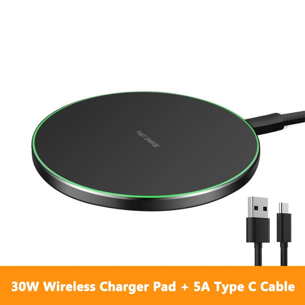 30W Fast Charging Wireless Charger Phone Type C Protable Power Bank Induction Dock Station Travel For XIAOMI SAMSUNG For QI - My Store