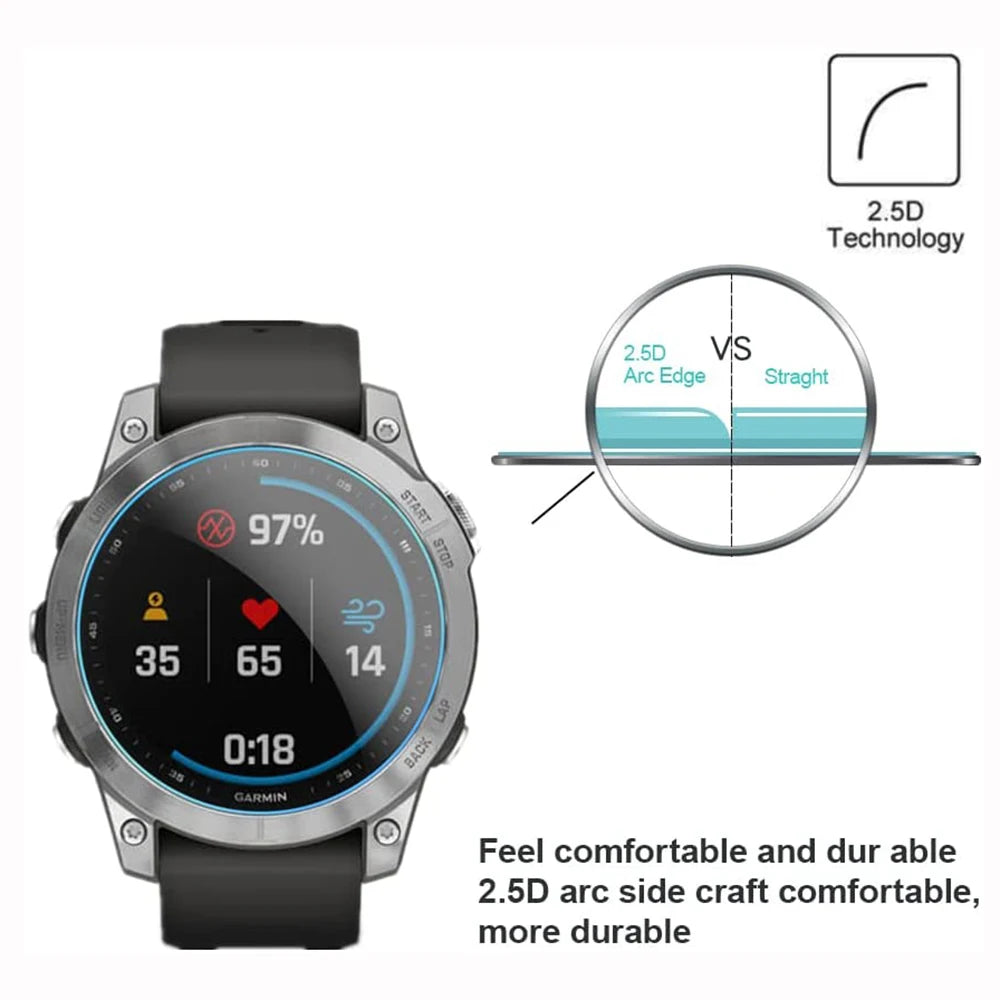 2Pcs Screen Protector Film For Garmin Fenix 7 7S 7X Anti-scratch HD Premium Tempered Film Smartwatch Protection Accessories - My Store