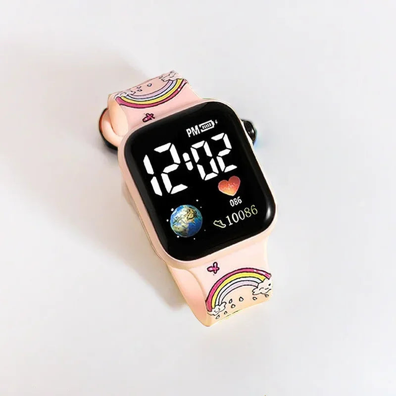 New Disney Printed Pattern Children's Anime Electronic Watch Girls Smart Watch Hello Kitty Shirubi Girls Cute Watch - My Store