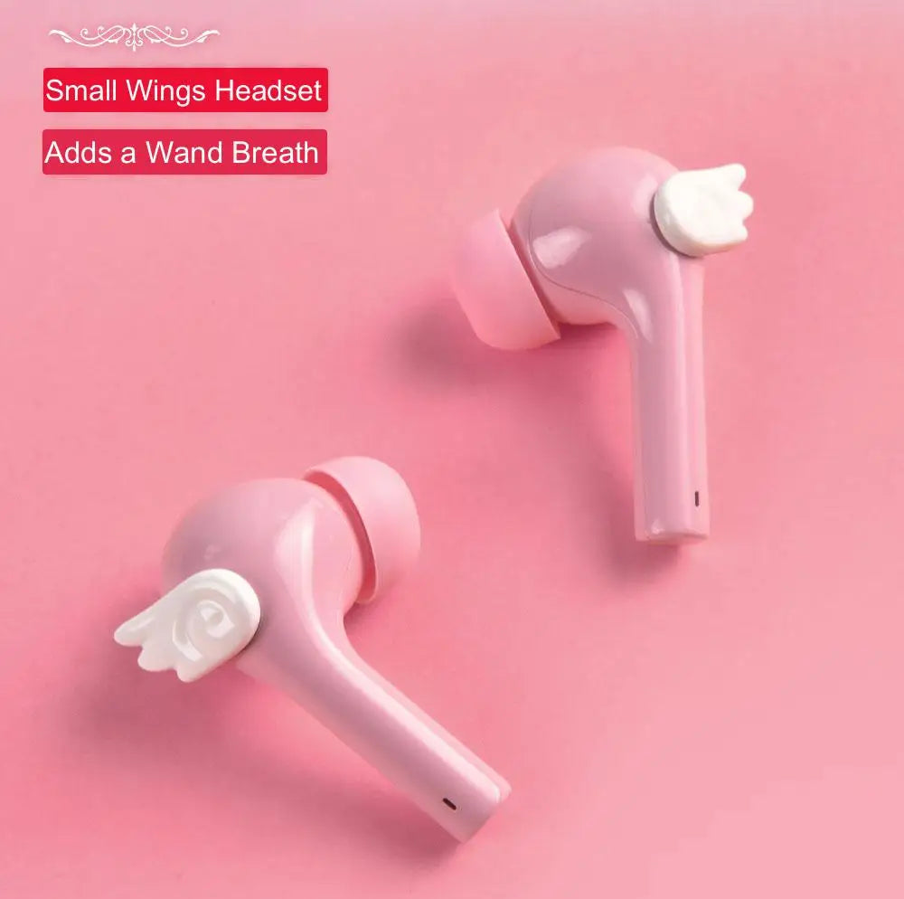 Cardcaptor Sakura Earphone Cute Pink Wireless Bluetooth 5.3 Headphone Intelligent Noise Cancellation IPX4 Waterproof Earbuds - My Store