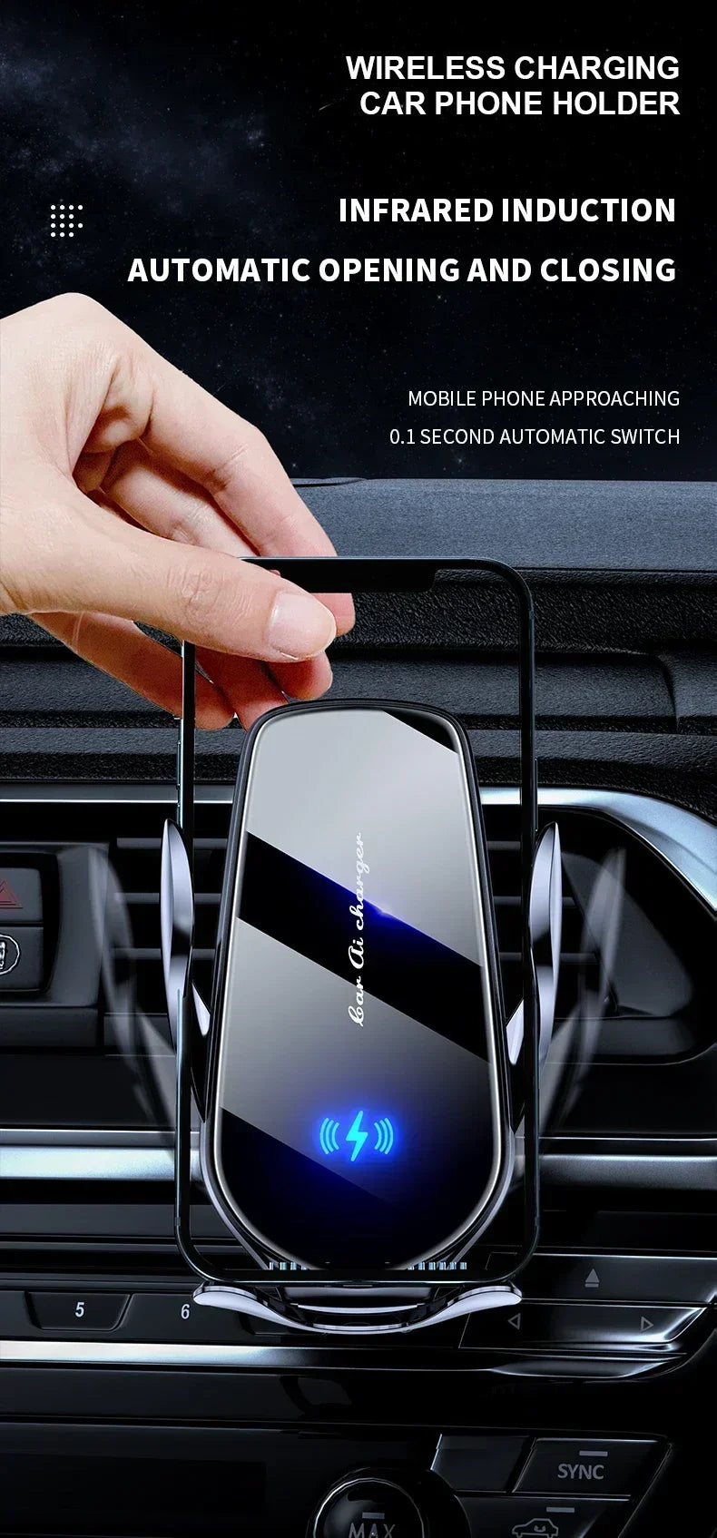 50W Car Wireless Charging Auto Wireless Charger Stand For iPhone 15 14 13 Samsung Xiaomi Air Vent Stand Car Phone Holder Mount - My Store