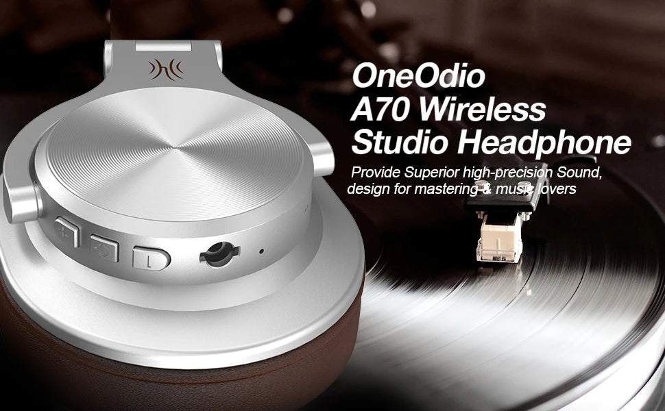 Oneodio Fusion A70 Bluetooth 5.2 Headphones Hi-Res Audio Over Ear Wireless Headset Professional Studio Monitor DJ Headphones 72H - My Store