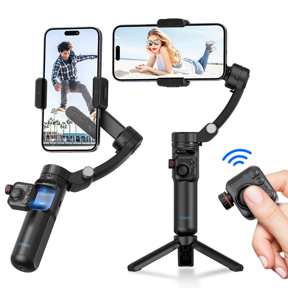 Handheld 3-Axis Gimbal Phone Holder Anti Shake Video Record with Selfie Tripod Stabilizer for Xiaomi iPhone Cellphone Smartphone - My Store