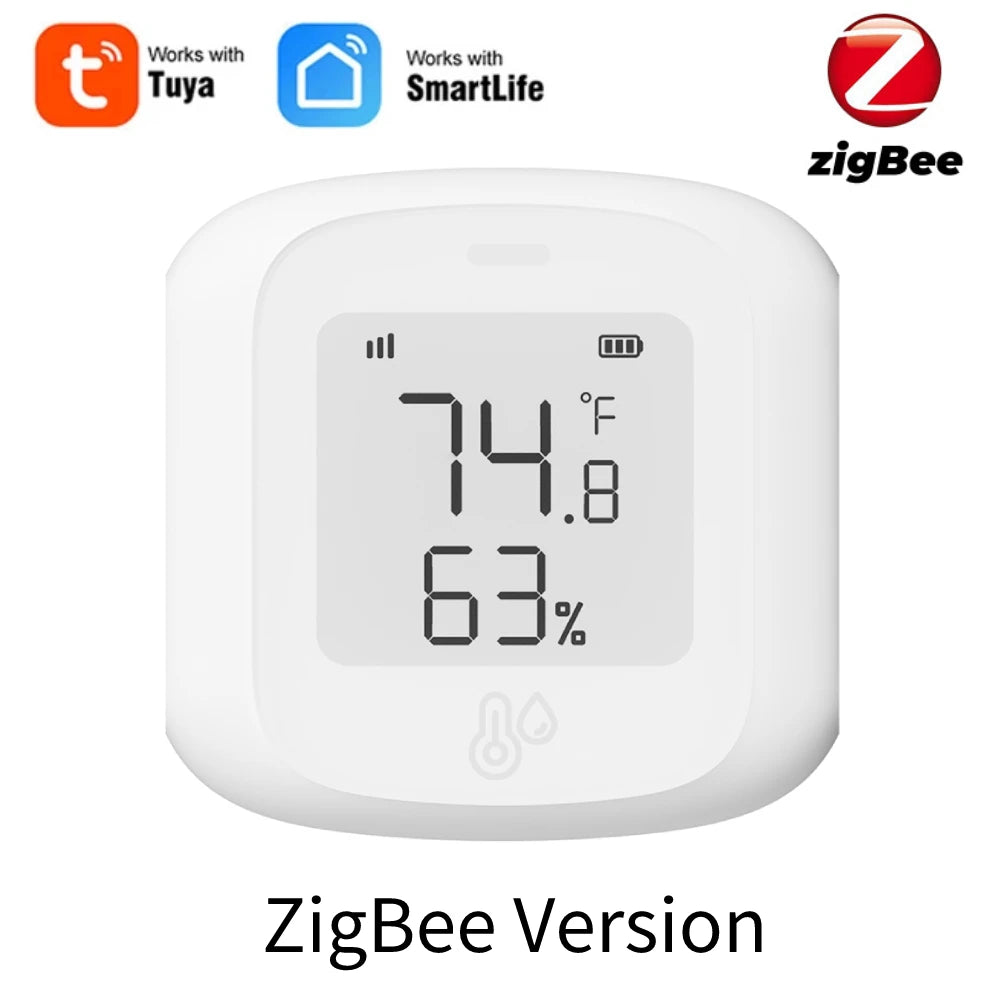 Tuya ZigBee 3.0 Temperature Humidity Sensor Smart Home Automation WiFi Indoor Thermometer LCD Display Works with Alexa Google - My Store