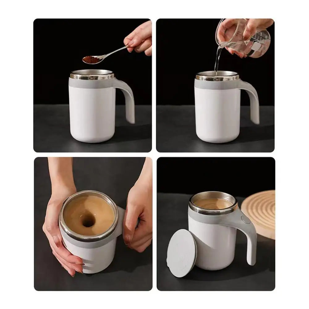 Automatic Stirring Coffee Mug Stainless Steel Stirring Cup Rechargeable Coffee Blender Cup Waterproof Mixing Cup Automatic