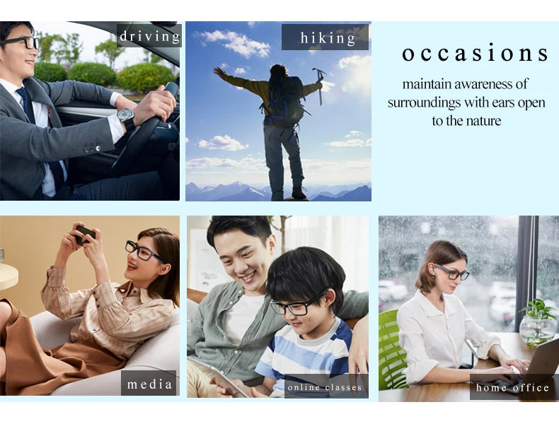 【Giinova】Smart Bluetooth Glasses: Open Audio Talking Glasses with Built-in Microphone and Speaker - Touch Button and Voice Assis - My Store