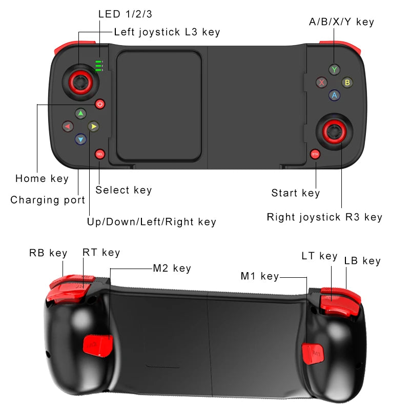 D3 Wireless BT 5.0 Stretchable Gamepad For Mobile Phone Android IOS Devices Retractable Joystick for PC Video Game Controller - My Store