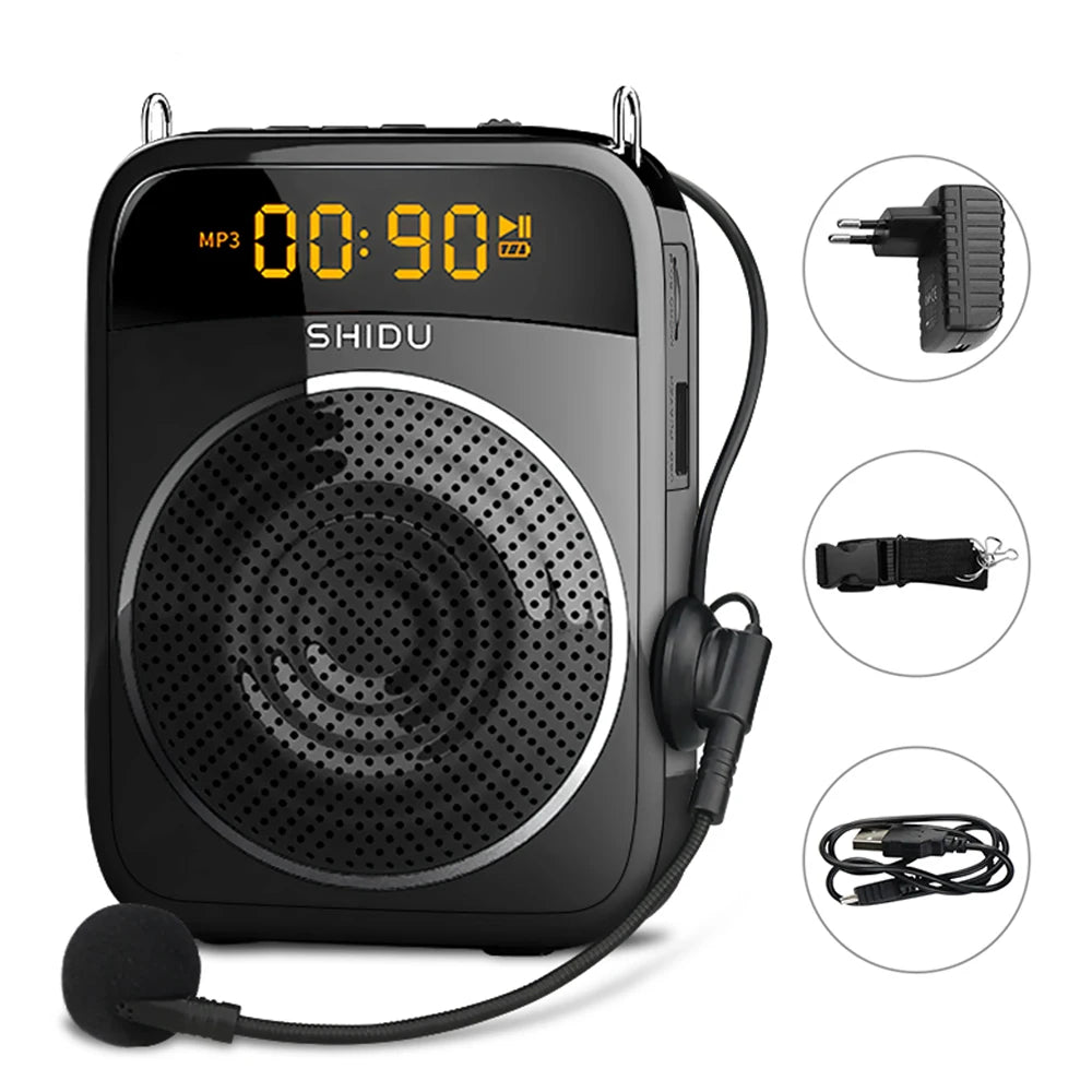 SHIDU 15W Portable Voice Amplifier Wired Microphone AUX Recording Personal Audio Bluetooth Speaker For Teachers Instructor S298 - My Store