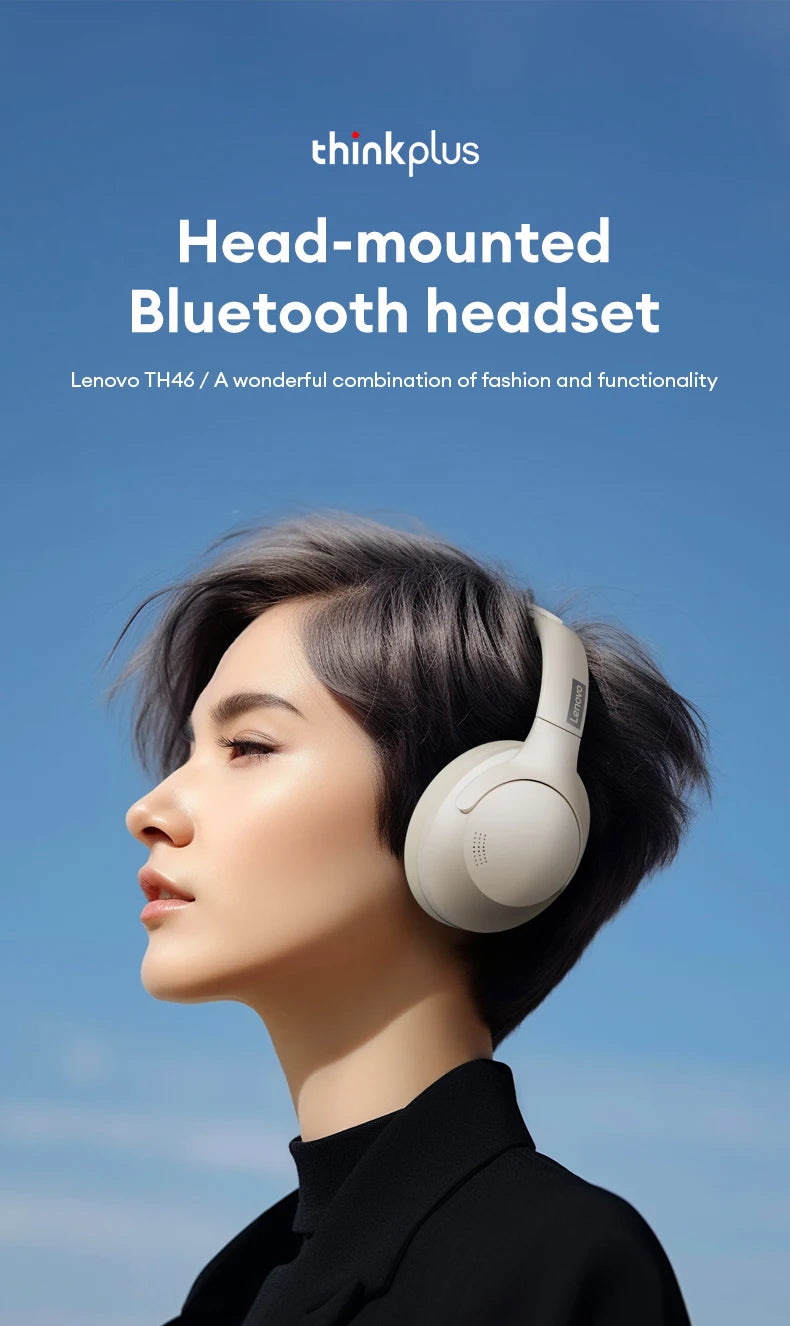 Lenovo Th46 Wireless Bluetooth 5.4 Headphones Scalable Super Battery Life Headset Hd Calling Active Noise Reduction Earbuds - My Store