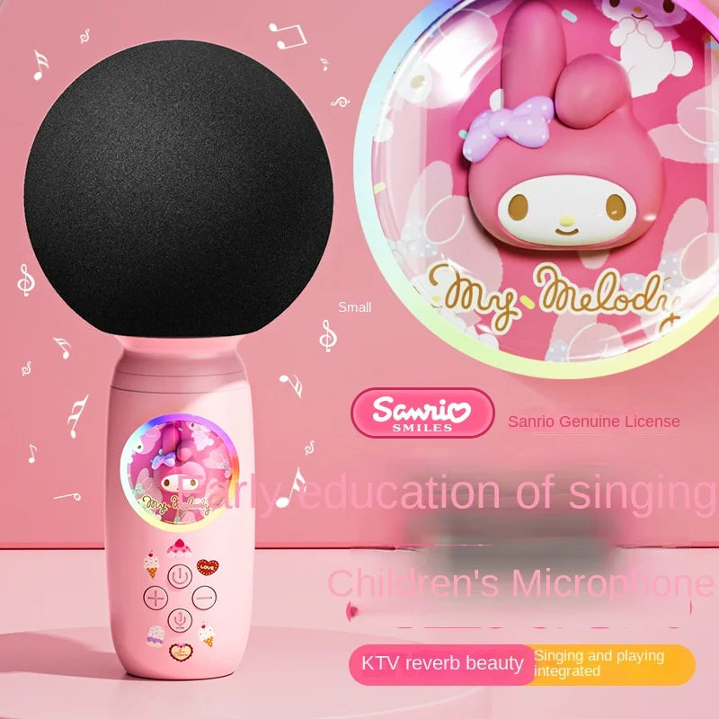 Sanrio Bluetooth Karaoke Machine Portable Speaker System Wireless Bluetooth Microphone With Light Machine Home Family Singing - My Store