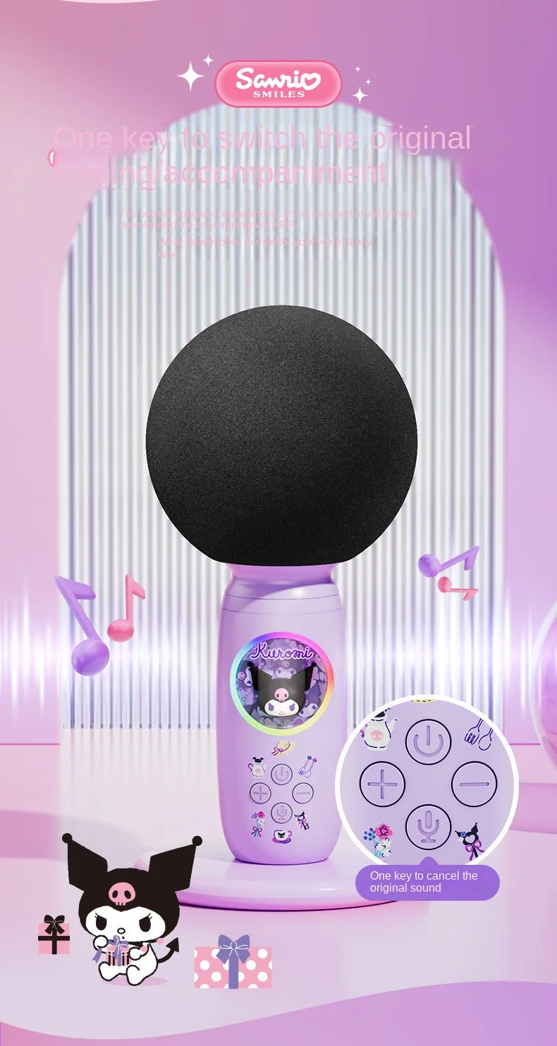 Sanrio Bluetooth Karaoke Machine Portable Speaker System Wireless Bluetooth Microphone With Light Machine Home Family Singing - My Store