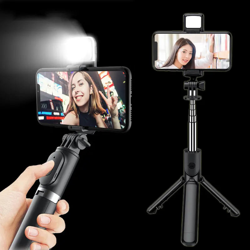 With Fill Light 360-Degree Rotation Wireless Bluetooth Selfie Stick Remote Shutter Tripod For iphone xiaomi huawei Phone Holder - My Store