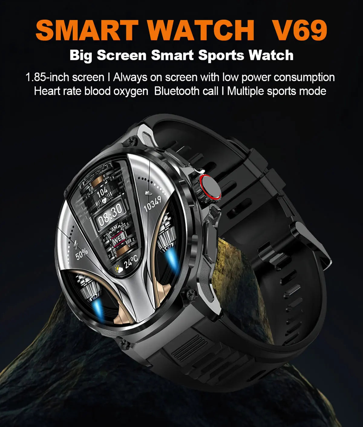 2025 SmartWatch 1.85-Inch Bluetooth Call IPS Large Screen, Heart Rate, Blood Oxygen, Multi Sports, Waterproof Smart Watch - My Store