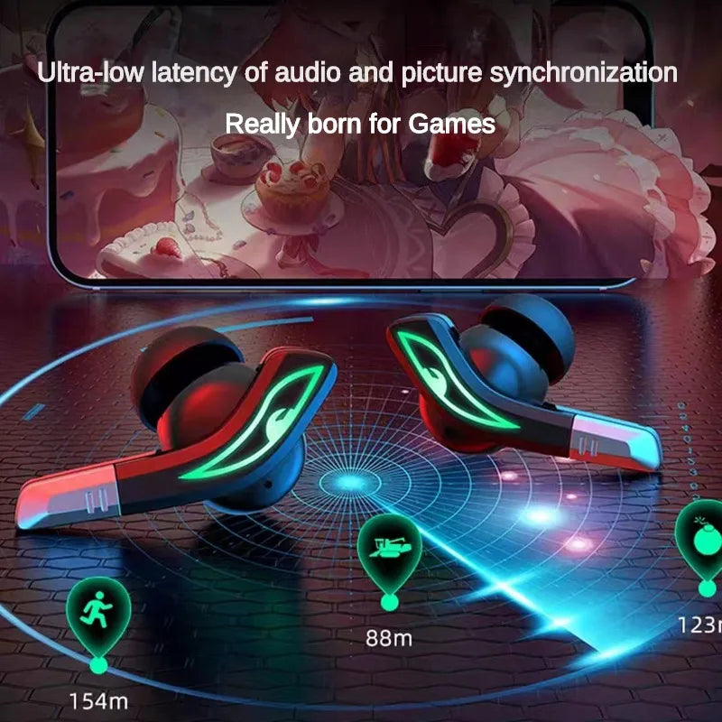 MD158 Gaming Wireless Bluetooth TWS Headphones Esports Game Earphone Low Latency Dual Decoding Stereo Breathing Light Earbuds - My Store