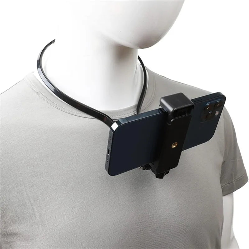 Hands Free Wearable Neck Holder Lazy Phone Stand Universal Hanging Mount for IPhone 15ProMax Samsung GoPro Dock Station Bracket - My Store