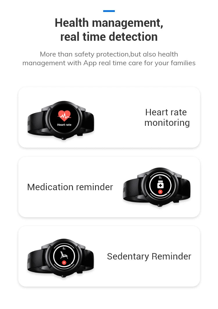 Family Connect Senior Watch, 4G LTE Fall Detection Elderly Smart Watch with SOS and GPS Locator - My Store