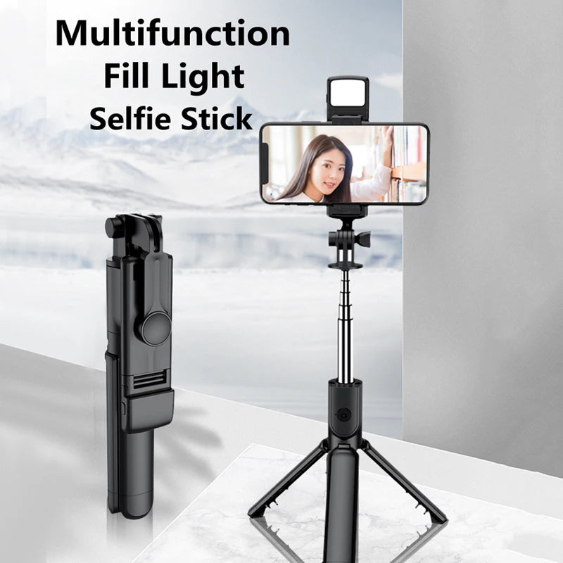 With Fill Light 360-Degree Rotation Wireless Bluetooth Selfie Stick Remote Shutter Tripod For iphone xiaomi huawei Phone Holder - My Store