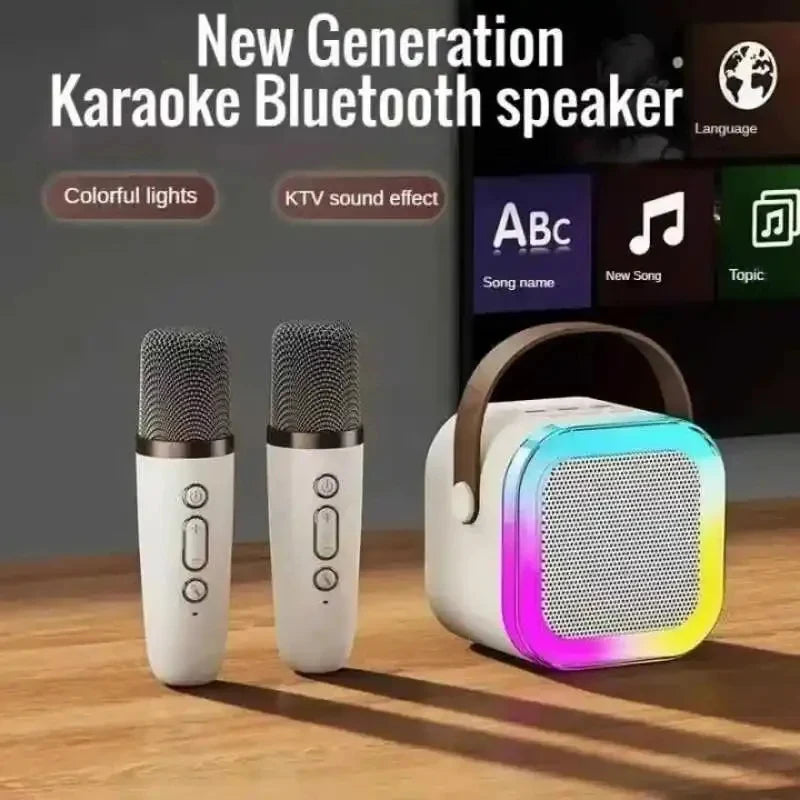 K12 Karaoke Machine Portable Bluetooth 5.3 Pa Speaker System With 1-2 Wireless Microphones Home Family Singing Children's Gifts - My Store