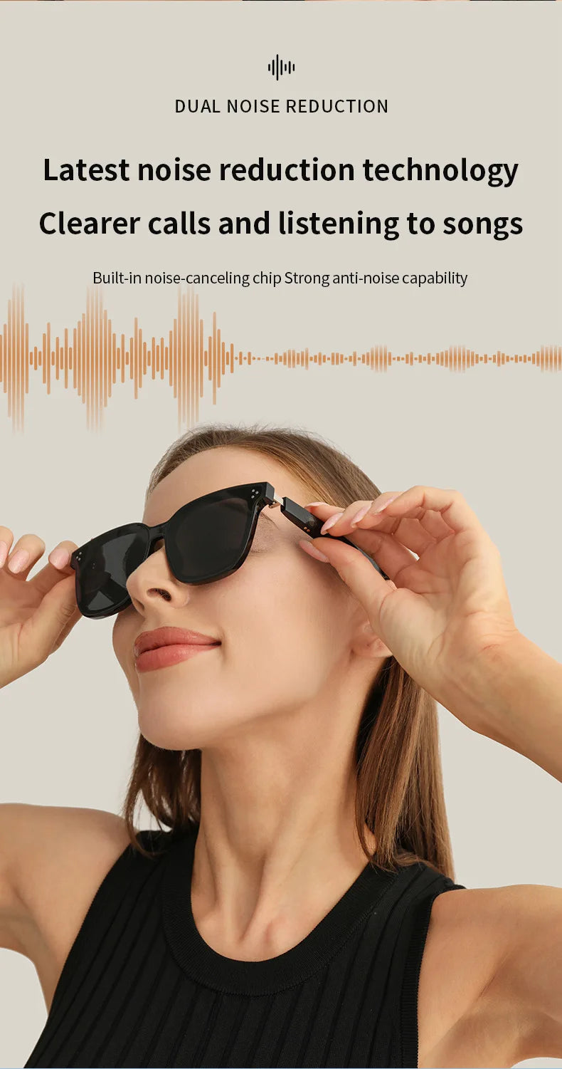 Bluetooth Smart Audio Glasses For Listen To Music And Call Fishing Driving UV 400 Protection Sunglasses Fast Charging Headphone - My Store