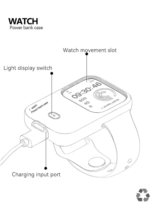 2 pcs/lot Magnetic Portable Wireless Fast Charging Case Powerbank Charger for Apple Smart iWatch 8 7 6 5 4 SE Ultra - My Store