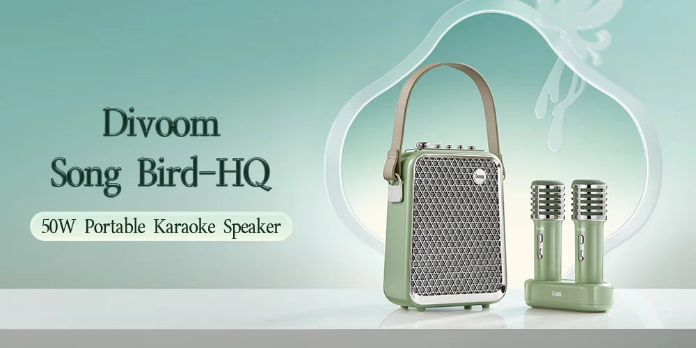 Divoom SongBird-HQ Portable Bluetooth Speaker 50W Powerful Sound with Karaoke Microphone Voice Change Mode Home Gitf Hot selling - My Store