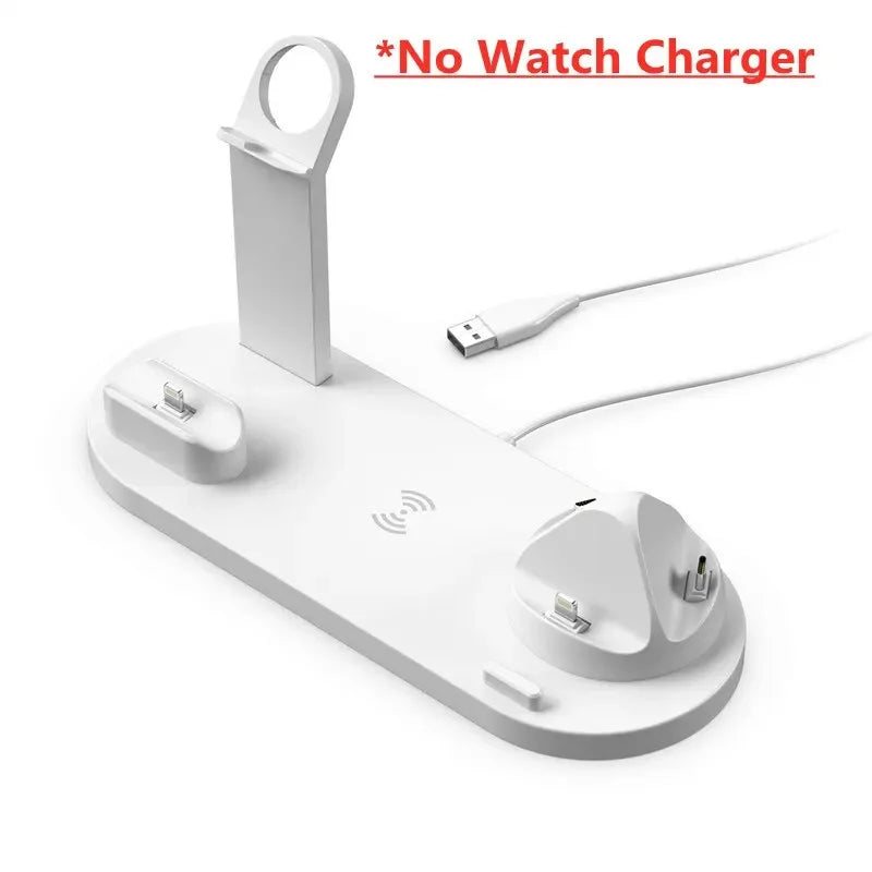 5 In 1 Wireless Charger Stand Pad For iPhone 15 14 13 12 11 X Apple Watch Airpods Desk Phone Chargers Fast Charging Dock Station - My Store