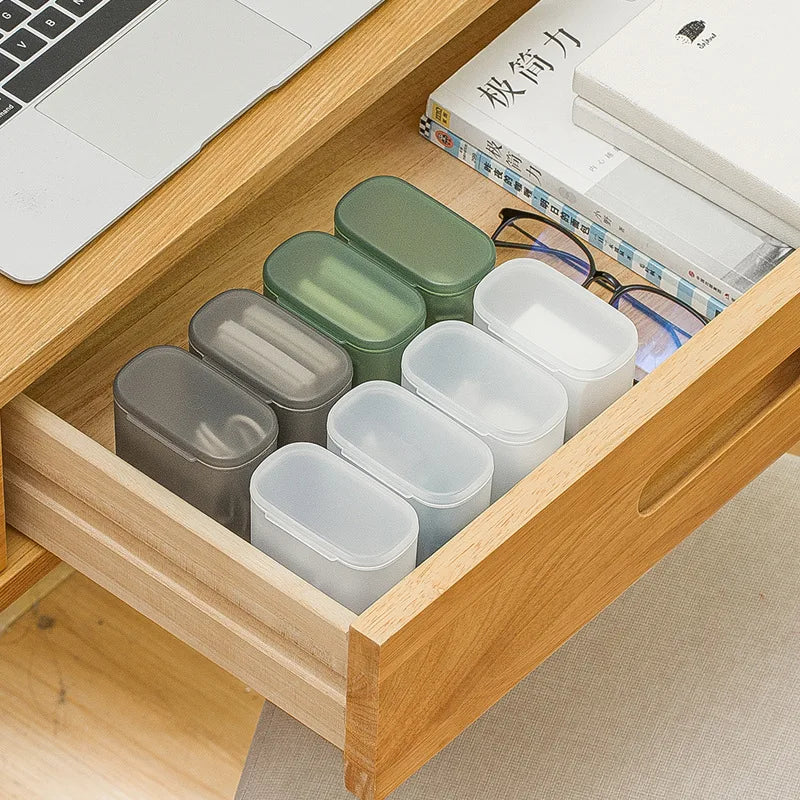 Desktop Data Cable Storage Box with Cover Cable Storage Artifact Mobile Phone Charger Charging Cable Desktop Cable Storage Box - My Store