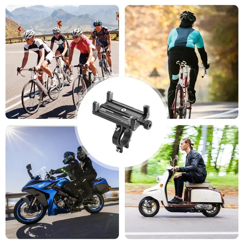 Bike Phone Holder Universal Bicycle Motorcycle Phone Holder For 2.3-3.4 Inch Wide Mobile Phone Shockproof - My Store