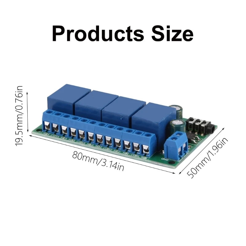 MultiFunction 4Ch DTMF Sound Decoding Relays Module Home Automation AD22B04 - My Store