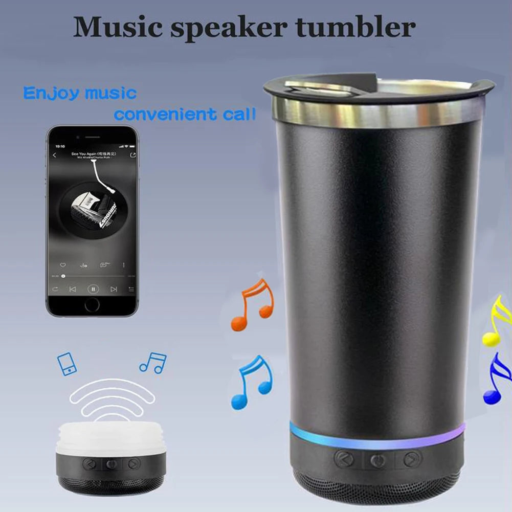 16oz Bluetooth Speaker Insulated Cup,Coffee Cups,Stainless Steel Beer Mug,Portable Outdoor Car Ice Cream Cup with Bottle Opener - My Store