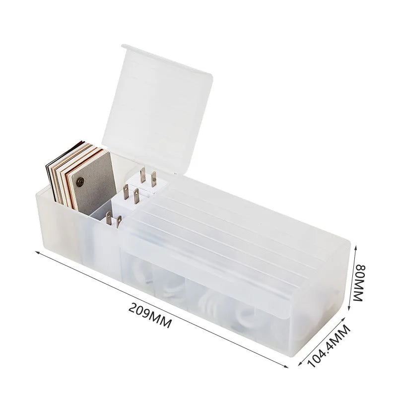 Desktop Data Cable Storage Box with Cover Cable Storage Artifact Mobile Phone Charger Charging Cable Desktop Cable Storage Box - My Store