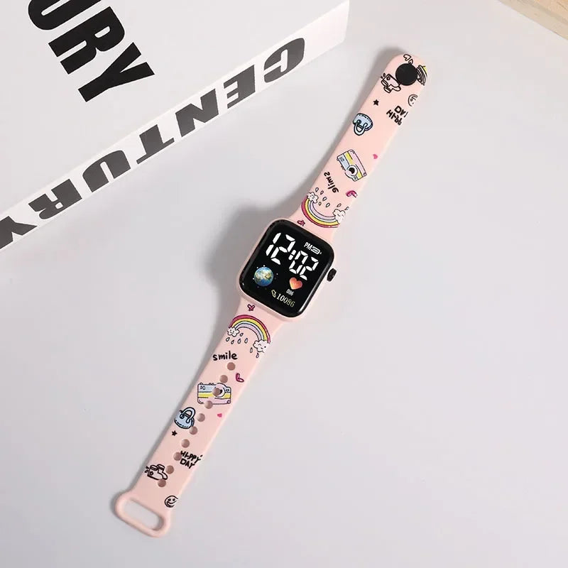 New Disney Printed Pattern Children's Anime Electronic Watch Girls Smart Watch Hello Kitty Shirubi Girls Cute Watch - My Store