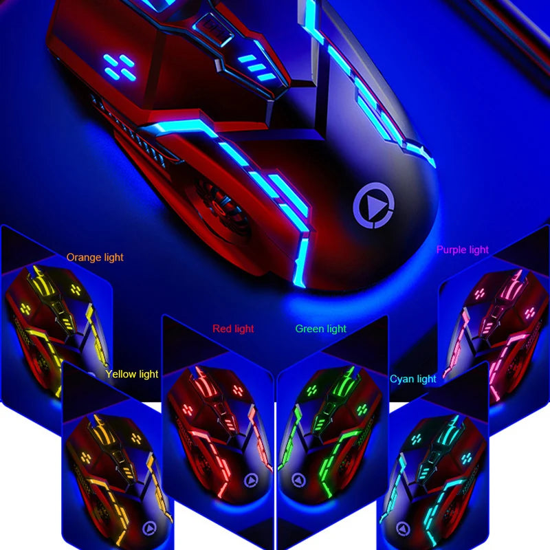 Pink Wired Gaming Mouse Backlit High Sensitivity 6 Keys Macro Programming Gamer Mechanical RGB Mute For Game Computer Tablet PC - My Store