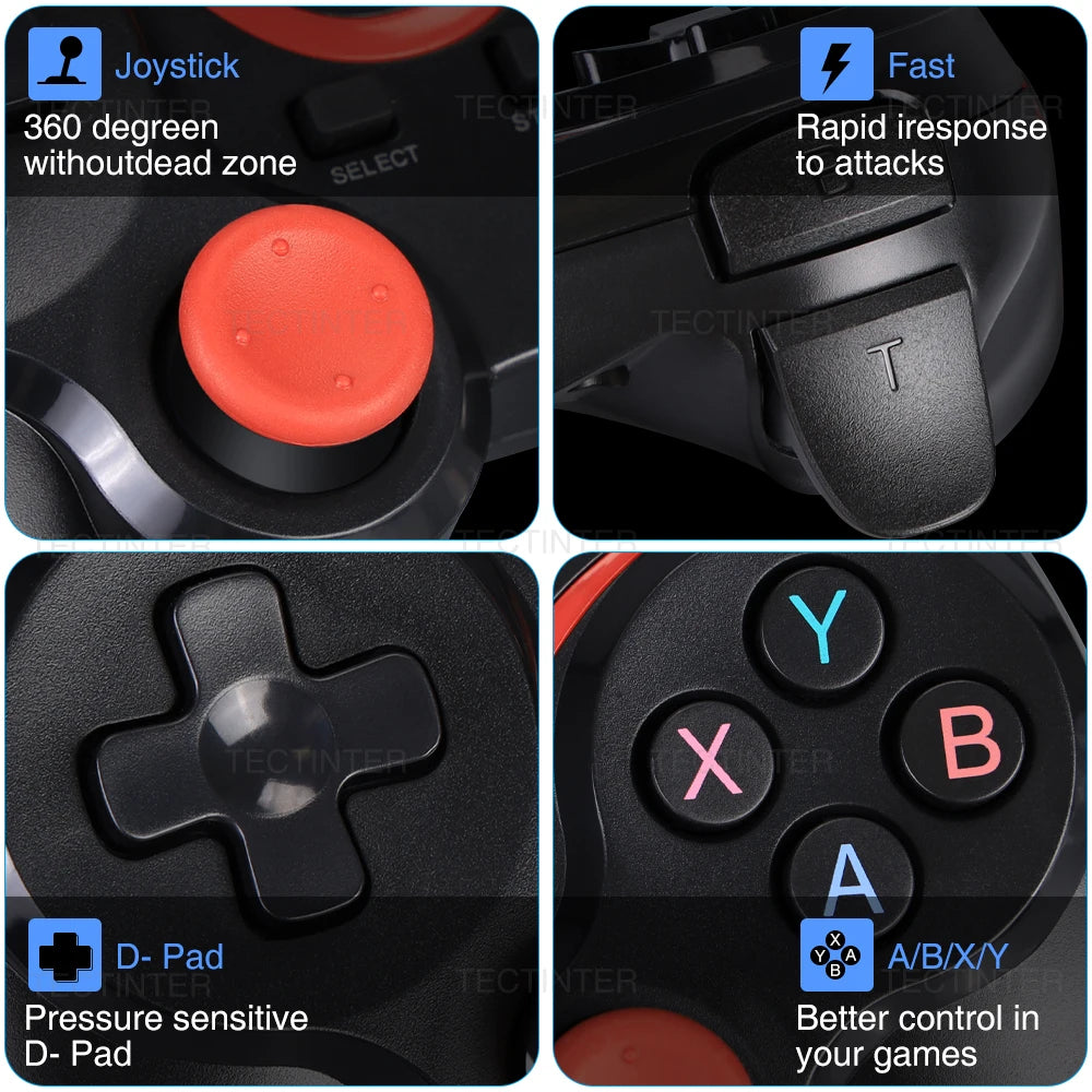 Terios T3 X3 Wireless Joystick Gamepad PC Game Controller Support Bluetooth BT3.0 Joystick For Mobile Phone Tablet TV Box Holder - My Store